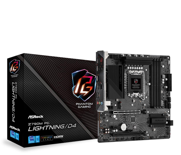 ASROCK Płyta główna Z790M PG Lightning/D4 S1700 4DDR4 HDMI M2 mATX - 1084687 - zdjęcie